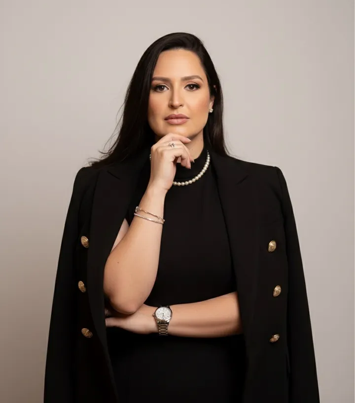 Débora Teodoro de blazer preto